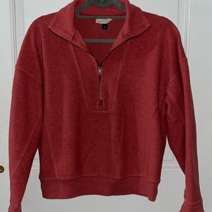 Burnt orange cropped quarter zip